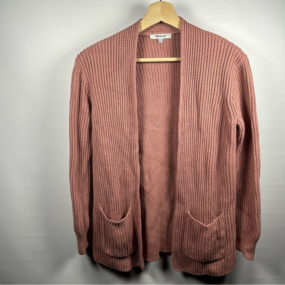 Madewell Pink Open-Front Cardigan